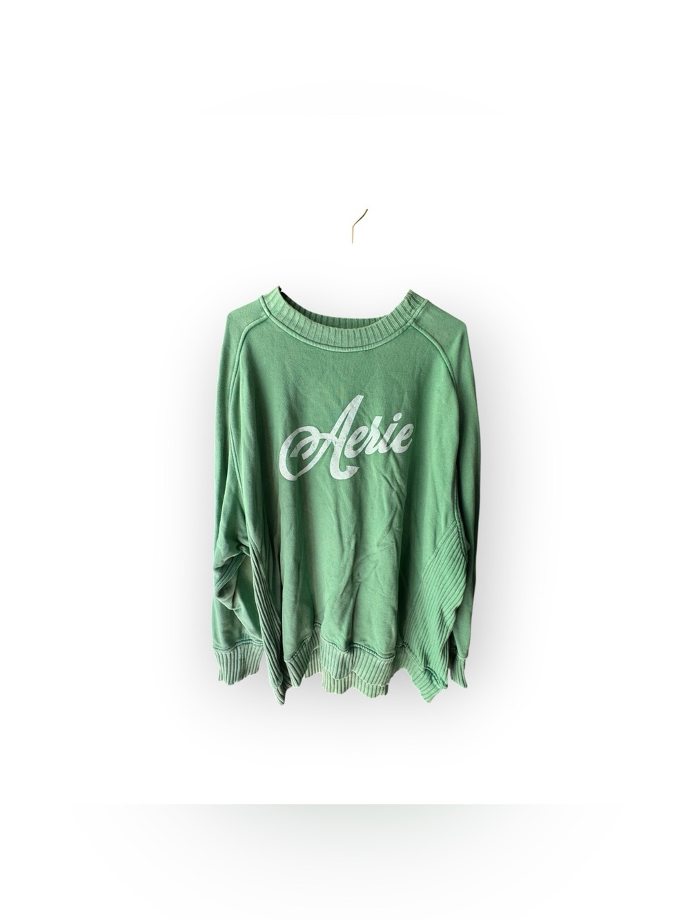 Aerie Down To Earth Green Logo Crewneck Sweatshirt